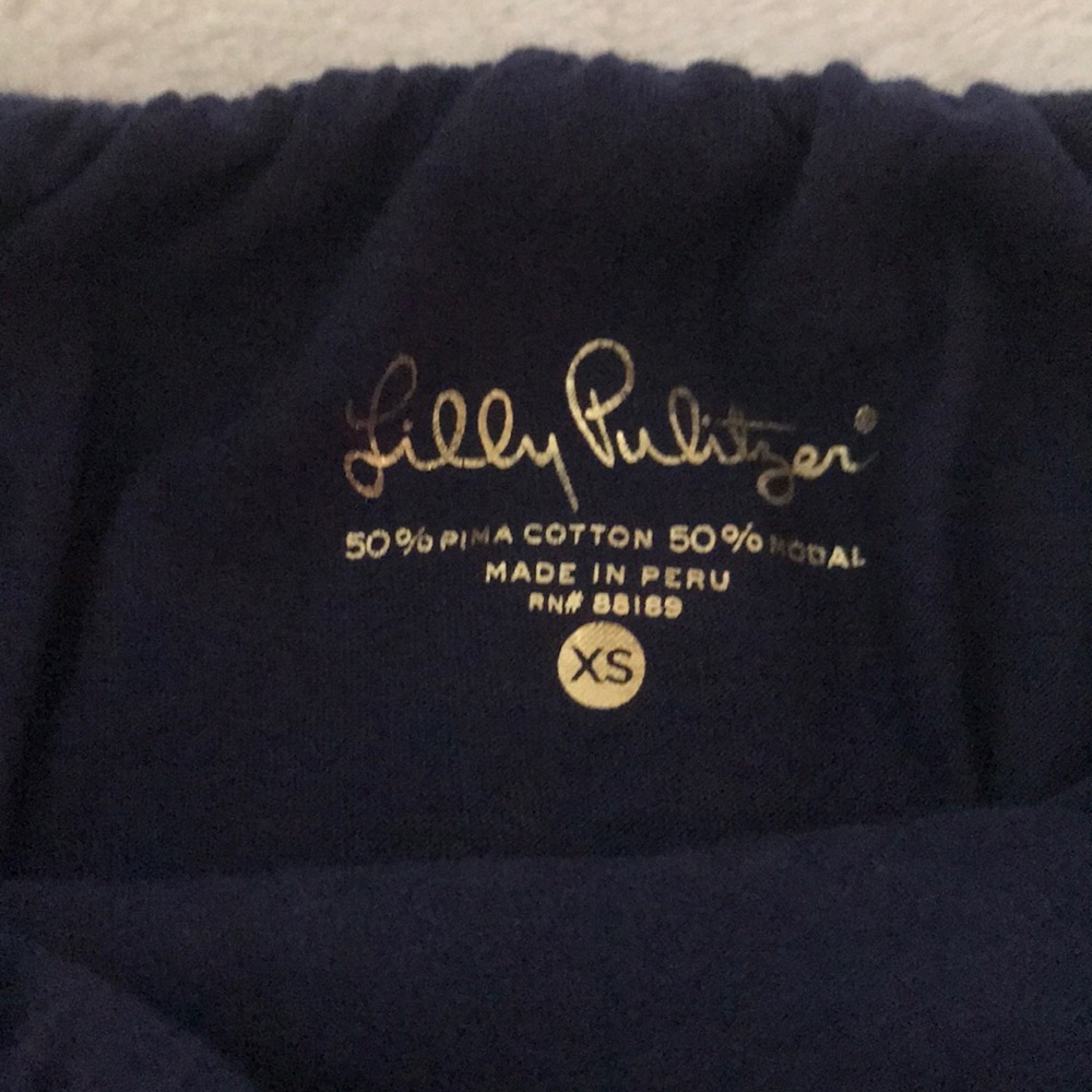 Lilly Pulitzer Rilo Navy Ruffle Tube top xs - Picture 5 of 5